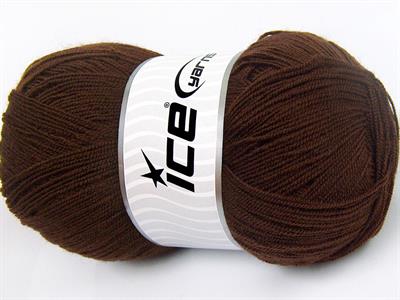 4x100gr. KRISTAL Akrilik Koyu Kahverengi Kışlık, Çok İnce, Düz iplikler, 100% Akrilik