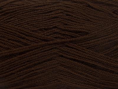 4x100gr. KRISTAL Akrilik Koyu Kahverengi Kışlık, Çok İnce, Düz iplikler, 100% Akrilik