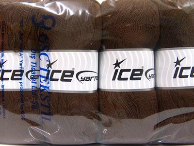 4x100gr. KRISTAL Akrilik Koyu Kahverengi Kışlık, Çok İnce, Düz iplikler, 100% Akrilik