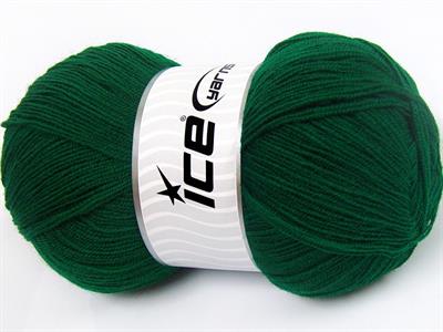 4x100gr. KRISTAL Akrilik Koyu Zümrüt Yeşil Kışlık, Çok İnce, Düz iplikler, 100% Akrilik