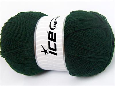 4x100gr. KRISTAL Akrilik Koyu yeşil Kışlık, Çok İnce, Düz iplikler, 100% Akrilik