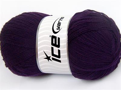 4x100gr. KRISTAL Akrilik Koyu mor Kışlık, Çok İnce, Düz iplikler, 100% Akrilik