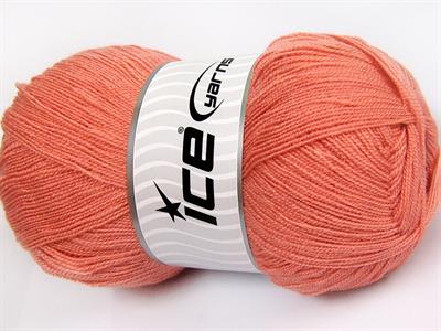 4x100gr. KRISTAL Akrilik Koyu Somon Kışlık, Çok İnce, Düz iplikler, 100% Akrilik