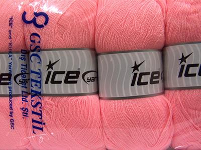 4x100gr. KRISTAL Akrilik Açık Pembe Kışlık, Çok İnce, Düz iplikler, 100% Akrilik