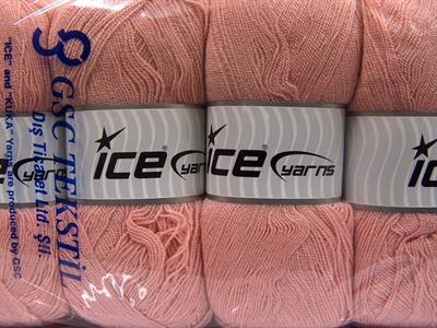 4x100gr. KRISTAL Akrilik Pudra Pembe Kışlık, Çok İnce, Düz iplikler, 100% Akrilik