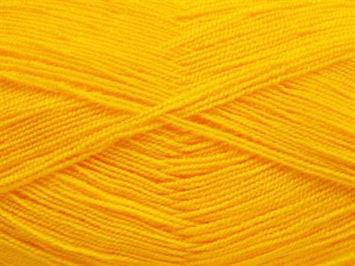 4x100gr. KRISTAL Akrilik Sarı Kışlık, Çok İnce, Düz iplikler, 100% Akrilik