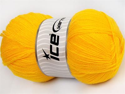 4x100gr. KRISTAL Akrilik Sarı Kışlık, Çok İnce, Düz iplikler, 100% Akrilik