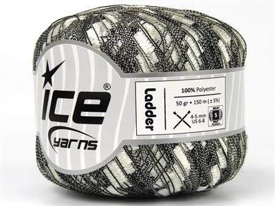 6x50gr. LADDER  Siyah, Ekru Merdiven, Şerit, Yazlık İplikler, Kalın