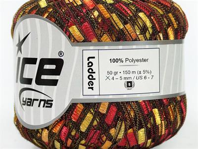 6x50gr. LADDER  Kırmızı, Turuncu, Sarı Merdiven, Şerit, Yazlık İplikler, Kalın