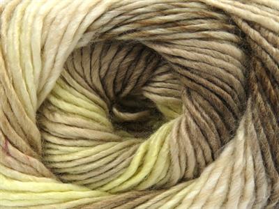 4x100gr. LANA BELLA Yün, Akrilik Krem, Açık Sarı Kışlık, Yün, Batik Desenli