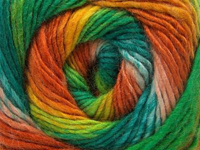 4x100gr. LANA BELLA Yün, Akrilik Turuncu, Altın, Yeşil Tonları Kışlık, Yün, Batik Desenli