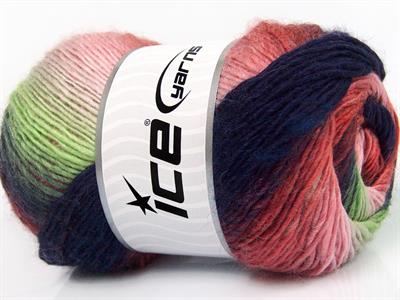 4x100gr. LANA BELLA Yün, Akrilik Mor, Kırmızı, Yeşil Tonları, Pembe tonları Kışlık, Yün, Batik Desenli