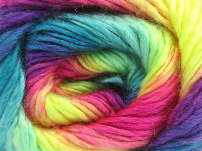 4x100gr. LANA BELLA Yün, Akrilik Mor, Turkuaz, Pembe tonları, Neon Yeşil Kışlık, Yün, Batik Desenli