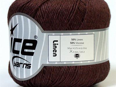 6x50gr. LINEN Viskon, Keten Koyu Kahverengi Viskon, Yazlık İplikler, Keten