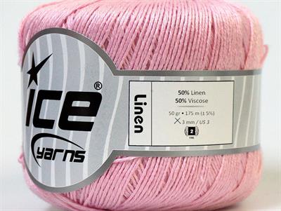 6x50gr. LINEN Viskon, Keten Açık Pembe Viskon, Yazlık İplikler, Keten