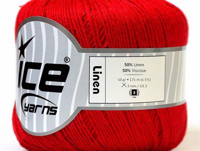 6x50gr. LINEN Viskon, Keten Kırmızı Viskon, Yazlık İplikler, Keten