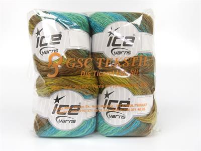 4x100gr. LINEN VISCOT Keten, Pamuk, Viskon Kahverengi Tonları, Yeşil Tonları Lüks, Viskon, Yazlık İplikler, Pamuk, Keten