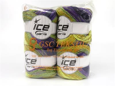 4x100gr. LINEN VISCOT Keten, Pamuk, Viskon Yeşil Tonları, Mor Tonları Lüks, Viskon, Yazlık İplikler, Pamuk, Keten