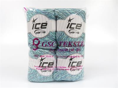 4x100gr. LINEN VISCOT Keten, Pamuk, Viskon Turkuaz Tonları Lüks, Viskon, Yazlık İplikler, Pamuk, Keten