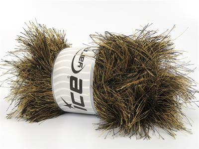 Lot of 4 x 100gr Skeins Ice Yarns LONG EYELASH 100GR Yarn Camel Black