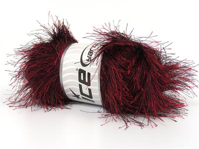 Lot of 4 x 100gr Skeins Ice Yarns LONG EYELASH 100GR Yarn Red Black