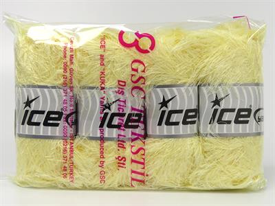 Lot of 4 x 100gr Skeins Ice Yarns LONG EYELASH 100GR Yarn Dark Cream