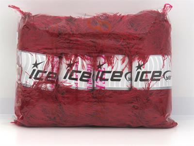 Lot of 4 x 100gr Skeins Ice Yarns LONG EYELASH 100GR Yarn Dark Red