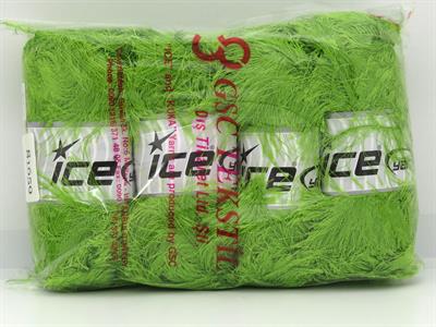 Lot of 4 x 100gr Skeins Ice Yarns LONG EYELASH 100GR Hand Knitting Yarn Green