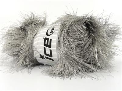 Lot of 4 x 100gr Skeins Ice Yarns LONG EYELASH 100GR Hand Knitting Yarn Grey