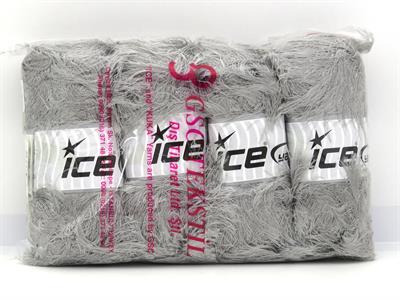 Lot of 4 x 100gr Skeins Ice Yarns LONG EYELASH 100GR Hand Knitting Yarn Grey