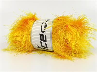 Lot of 4 x 100gr Skeins Ice Yarns LONG EYELASH 100GR Hand Knitting Yarn Yellow