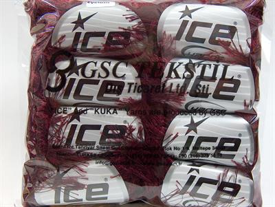 8x50gr. LONG EYELASH  Bordo Yumoş, Sakallı, Kışlık, Çok Kalın