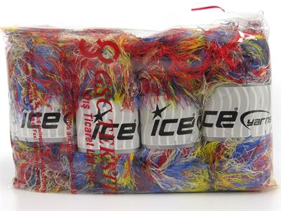 4x100gr. LONG EYELASH RAINBOW  Gökkuşağı Yumoş, Sakallı, Kışlık, Çok Kalın, Batik Desenli