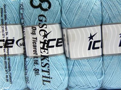 4x100gr. LORENA Pamuk, Akrilik Bebe Mavisi Yazlık İplikler, Pamuk