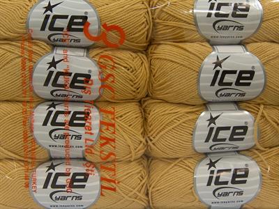 8x50gr. LORENA BAMBOO Akrilik, Bambu Koyu Krem Yazlık İplikler, Bambu