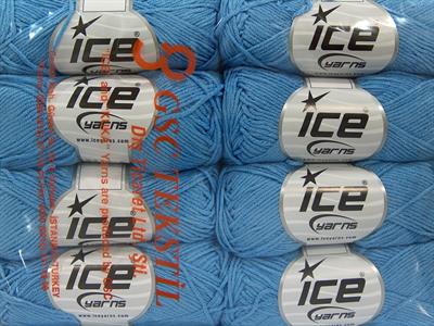 8x50gr. LORENA BAMBOO Akrilik, Bambu Açık Mavi Yazlık İplikler, Bambu