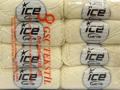 8x50gr. LORENA BAMBOO Akrilik, Bambu Açık Krem Yazlık İplikler, Bambu