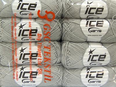 8x50gr. LORENA BAMBOO Akrilik, Bambu Açık Gri Yazlık İplikler, Bambu