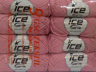 8x50gr. LORENA BAMBOO Akrilik, Bambu Açık Pembe Yazlık İplikler, Bambu