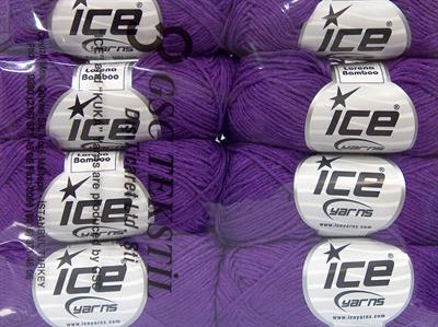 8x50gr. LORENA BAMBOO Akrilik, Bambu Mor Yazlık İplikler, Bambu