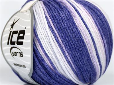 8x50gr. LORENA BATIK DK Pamuk, Akrilik Leylak Tonları Yazlık İplikler, Pamuk, Batik Desenli