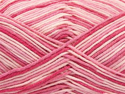 4x100gr. LORENA COLOR Pamuk, Akrilik Pembe tonları Yazlık İplikler, Pamuk, Batik Desenli