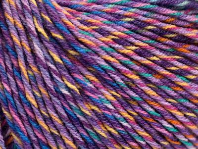 8x50gr. LORENA COLORFUL Akrilik, Pamuk Krem, Altın, Açık Yeşil, Leylak Tonları Yazlık İplikler, Pamuk, Batik Desenli