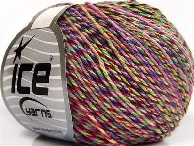 8x50gr. LORENA COLORFUL Akrilik, Pamuk Yeşil, Pembe, Maron, Leylak Tonları Yazlık İplikler, Pamuk, Batik Desenli