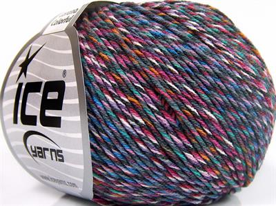 8x50gr. LORENA COLORFUL Akrilik, Pamuk Pembe, Mavi, Beyaz, Leylak, Turuncu, Gri Yazlık İplikler, Pamuk, Batik Desenli