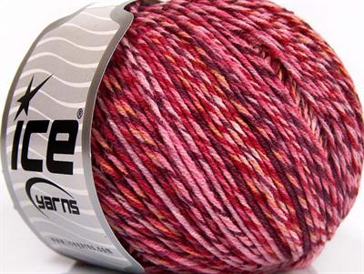 8x50gr. LORENA COLORFUL Akrilik, Pamuk Mor, Bordo, Pembe tonları Yazlık İplikler, Pamuk, Batik Desenli