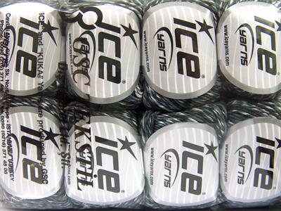 8x50gr. LORENA COLORFUL Akrilik, Pamuk Beyaz, Gri Tonları Yazlık İplikler, Pamuk, Batik Desenli