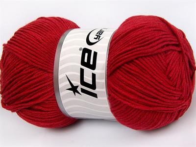 4x100gr. LORENA Pamuk, Akrilik Koyu kırmızı Yazlık İplikler, Pamuk