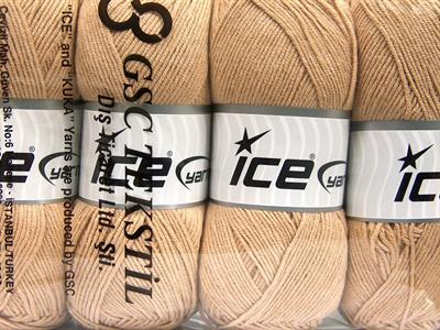 4x100gr. LORENA Pamuk, Akrilik Açık Kamel Yazlık İplikler, Pamuk