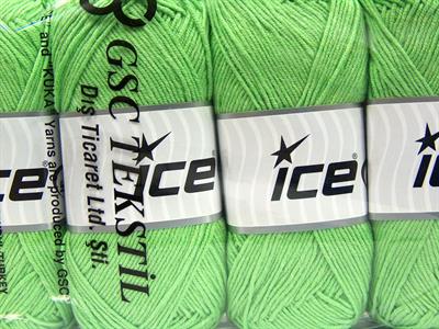 4x100gr. LORENA Pamuk, Akrilik Açık Yeşil Yazlık İplikler, Pamuk